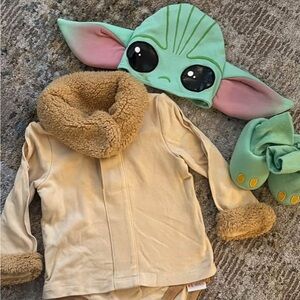Baby Disney Yoda Onesie, Hat, Bootie Costume Set 12M-18M